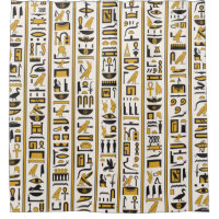 Egyptian Hieroglyphs: Yellow-Black Seamless.