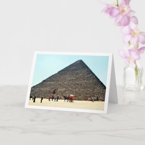 Egyptian Horse Cart at the Pyramids of Giza Card