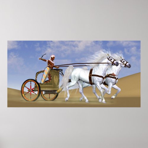 Egyptian Horse Chariot Poster