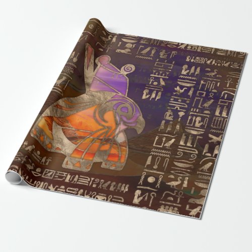 Egyptian Horus Mixed Media Digital Art Wrapping Paper