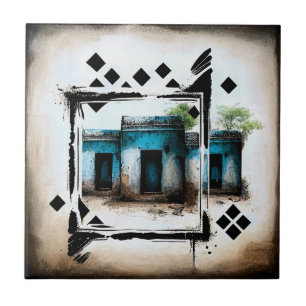 Egyptian huts bauhaus style ceramic tile
