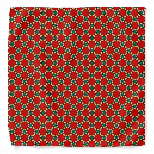 Egyptian Islamic design in blue red and yellow Bandana (Front)