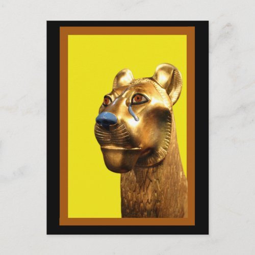 Egyptian Lioness Sculpture Art Postcard