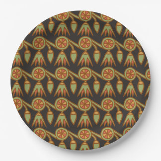 Egyptian Lotus Flower on Black Paper Plates