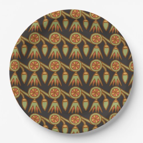 Egyptian Lotus Flower on Black Paper Plates