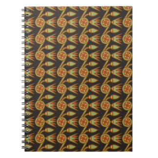 Egyptian Lotus Flower on Black Spiral Notebook