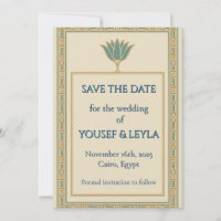 Egyptian Lotus Gold Save the Date
