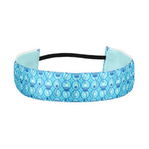 Egyptian Lotus pattern, cobalt and turquoise Athletic Headband