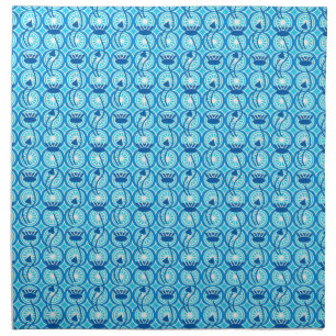 Egyptian Lotus pattern, cobalt and turquoise Napkin