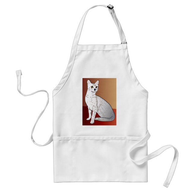 Egyptian Mau Cat - bronze background Adult Apron (Front)