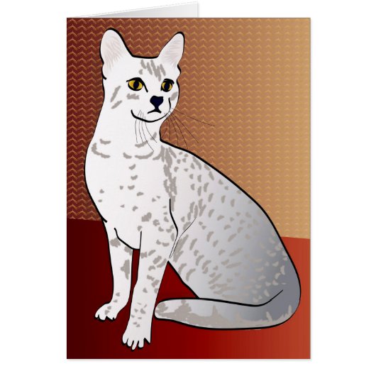 Egyptian Mau Cat - bronze background Cards (Front)