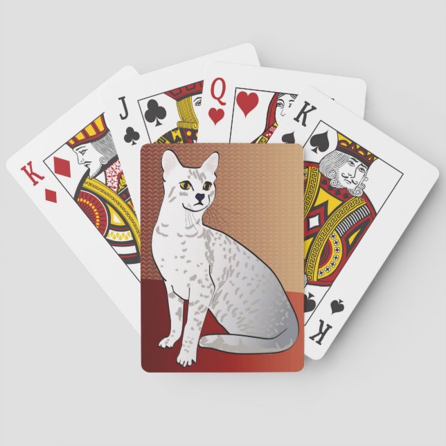 Egyptian Mau Cat - bronze background Poker Cards (Back)