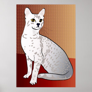 Egyptian Mau Cat - bronze background Poster