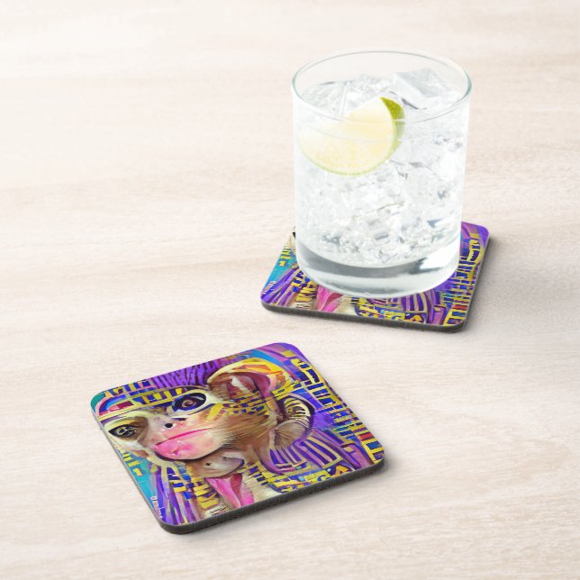 Egyptian Monkey  Beverage Coaster (Right Side)