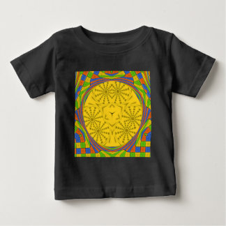 Egyptian Motif Art Print Checkered Frame Design Baby T-Shirt