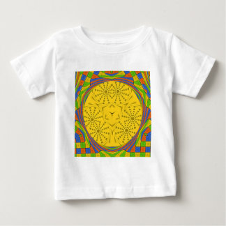 Egyptian Motif Art Print Checkered Frame Design Baby T-Shirt