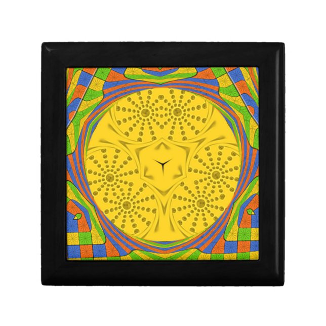 Egyptian Motif Art Print Checkered Frame Design Gift Box (Front)