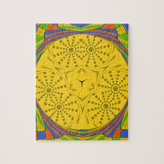 Egyptian Motif Art Print Checkered Frame Design Jigsaw Puzzle (Vertical)