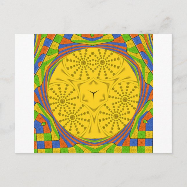 Egyptian Motif Art Print Checkered Frame Design Postcard (Front)