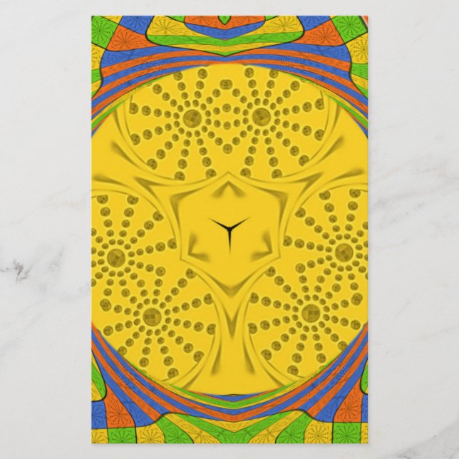 Egyptian Motif Art Print Checkered Frame Design Stationery (Front)