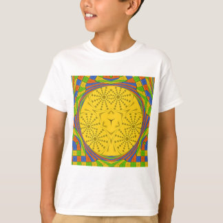 Egyptian Motif Art Print Checkered Frame Design T-Shirt