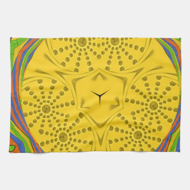 Egyptian Motif Art Print Checkered Frame Design Towel (Horizontal)