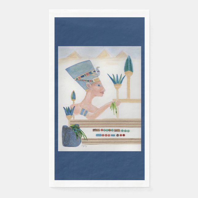 Egyptian Motif Collage Paper Guest Towels (Front)