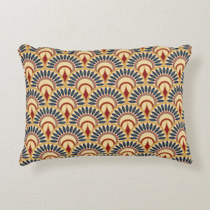 Egyptian Motif Fish Scales Seamless Pattern Accent Pillow
