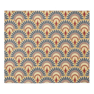 Egyptian Motif Fish Scales Seamless Pattern Duvet Cover