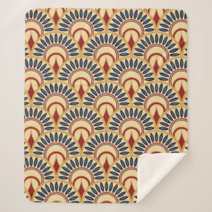 Egyptian Motif Fish Scales Seamless Pattern Sherpa Blanket