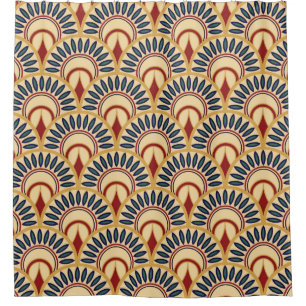 Egyptian Motif Fish Scales Seamless Pattern Shower Curtain
