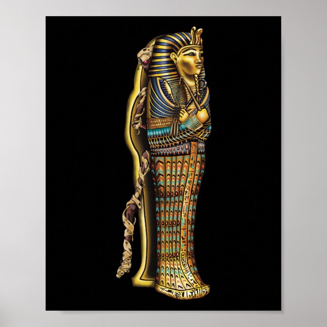 Egyptian Mummy in Sarcophagus, Horror, Halloween Poster (Front)