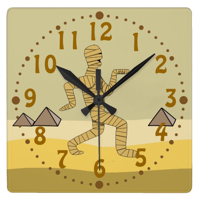Egyptian Mummy Pyramids Halloween Custom Clock