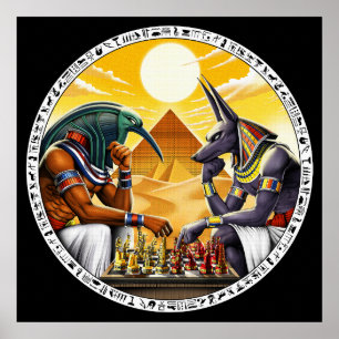 Egyptian Mythology Gods Anubis Thoth Poster