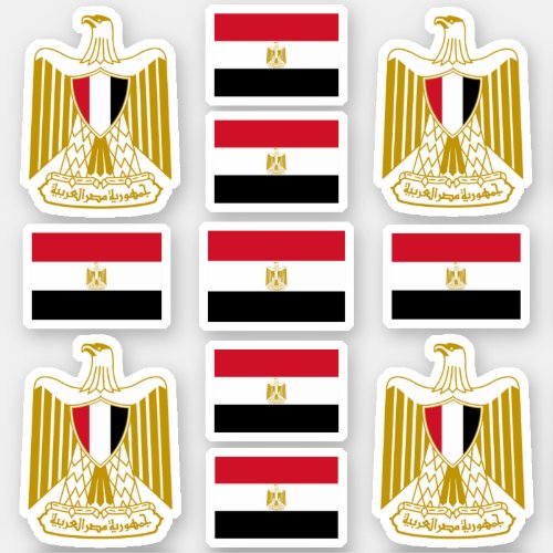 Egyptian national symbols Coat of arms and flag Sticker