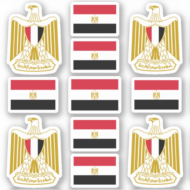 Egyptian national symbols /Coat of arms and flag Sticker | Zazzle