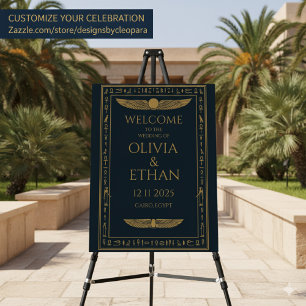 Egyptian Navy Winged Sun Wedding Welcome Foam Board