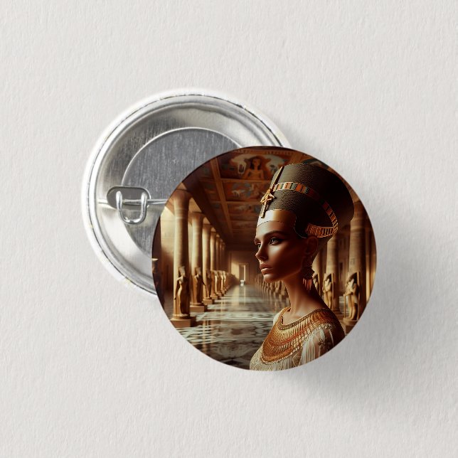 Egyptian nefertari Artifact: Ancient Civilization Button (Front & Back)