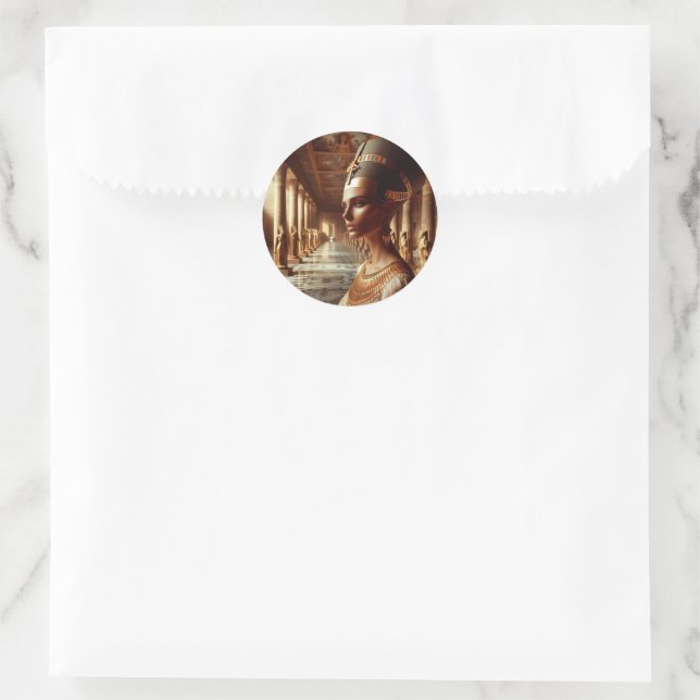 Egyptian nefertari Artifact: Ancient Civilization Classic Round Sticker (Bag)
