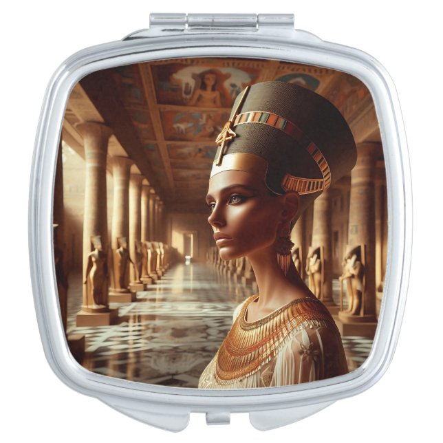 Egyptian nefertari Artifact: Ancient Civilization Compact Mirror (Front)