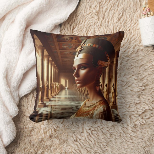 Egyptian nefertari Artifact: Ancient Civilization Throw Pillow (Blanket)