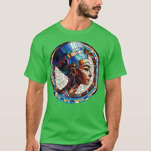 Egyptian Nefertiti Mosaic Art T_Shirt