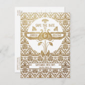 Egyptian Nouveau Wedding Save the Date Postcards (Front/Back)