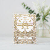 Egyptian Nouveau Wedding Save the Date Postcards (Standing Front)