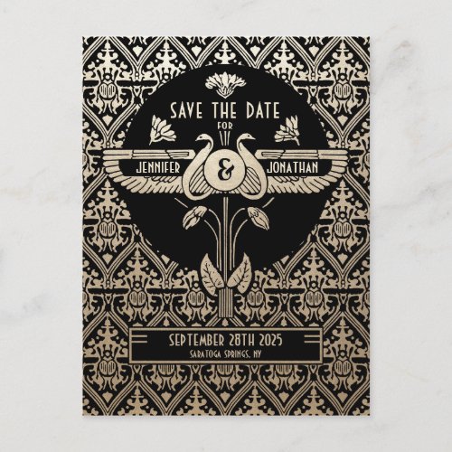 Egyptian Nouveau Wedding Save the Date Postcards