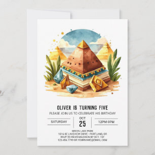 Egyptian Online Pastel Pyramids Birthday Invitation