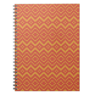 Egyptian Orange Red and Yellow Tribal Pattern Notebook
