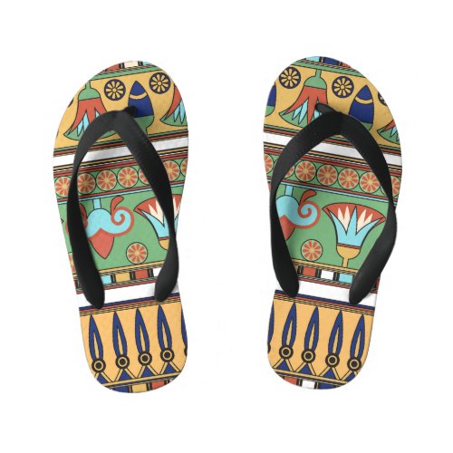 Egyptian Ornament Vintage Collection Kids Flip Flops