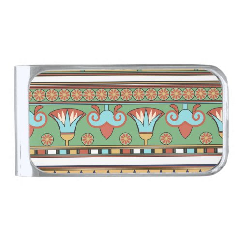 Egyptian Ornament Vintage Collection Silver Finish Money Clip
