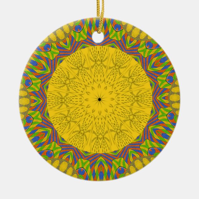 Egyptian Pattern Art Print Ceramic Ornament (Front)